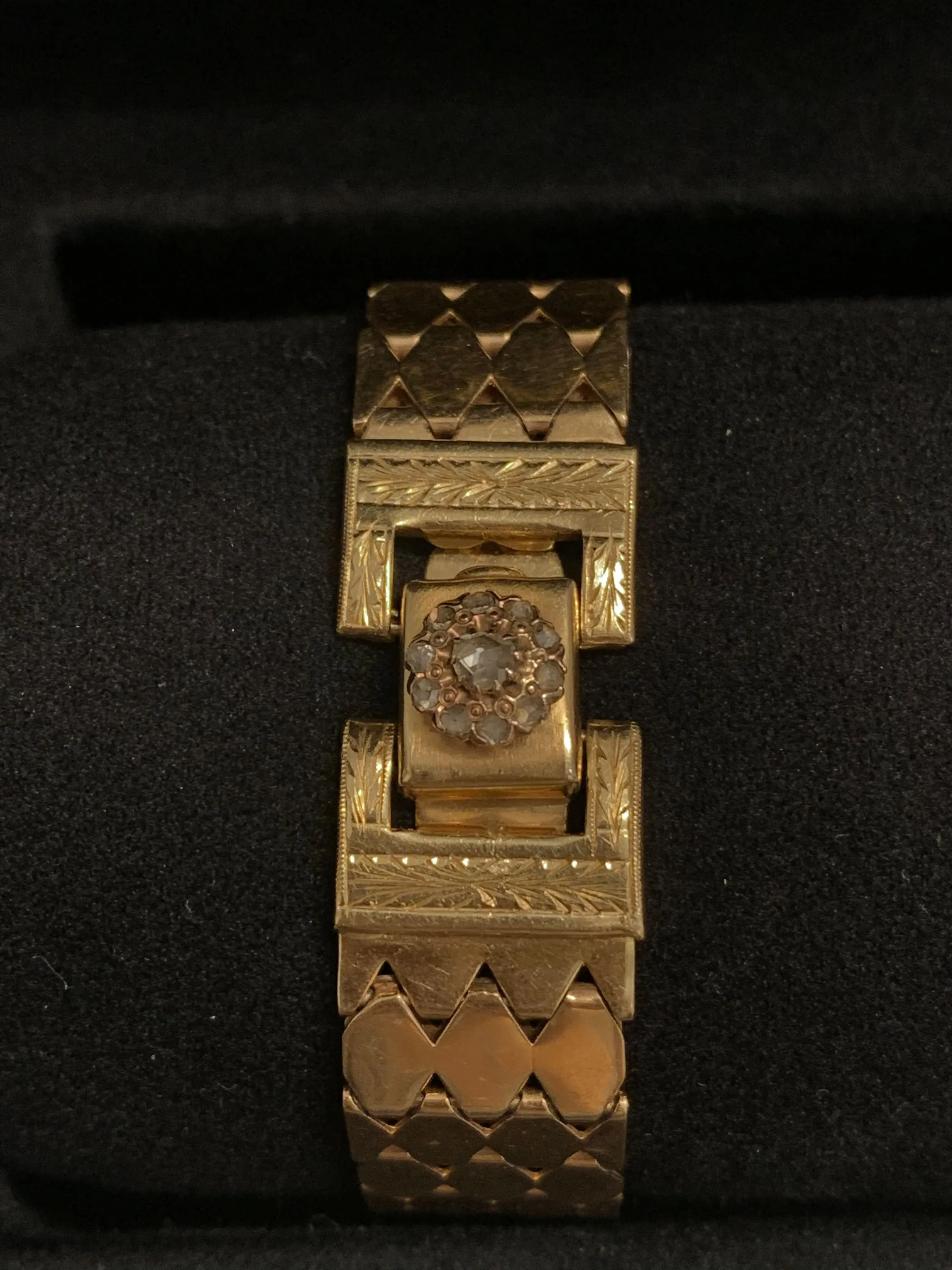 CARTIER 18K Yellow Gold Vintage c. 1940s Watch w/ Vintage Art Deco Dmnd Bracelet - $50K APR Value w/ CoA!