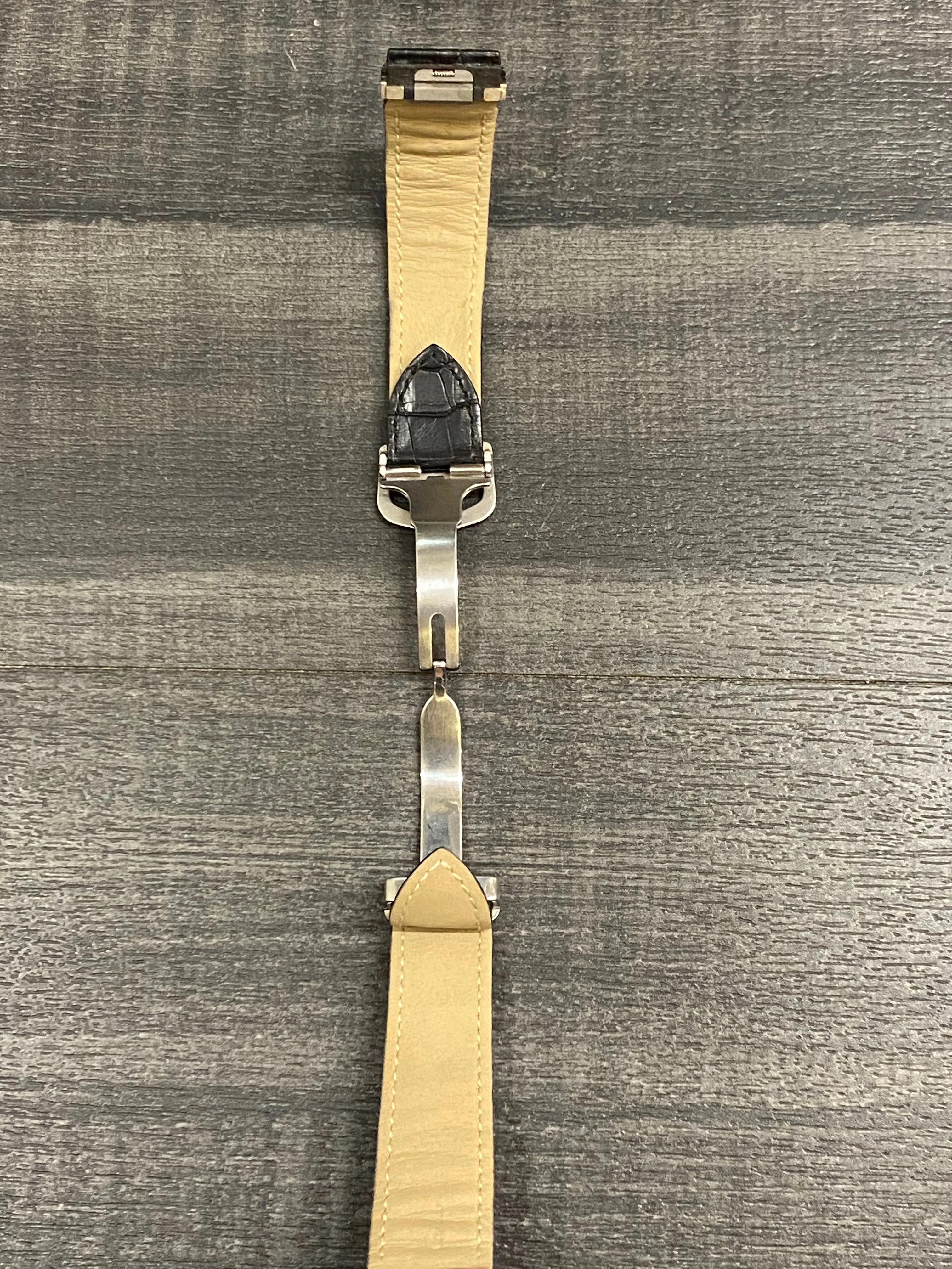 CARTIER Black Crocodile Padded for Roadster Deployment - $800 APR VALUE w/ CoA! ✓