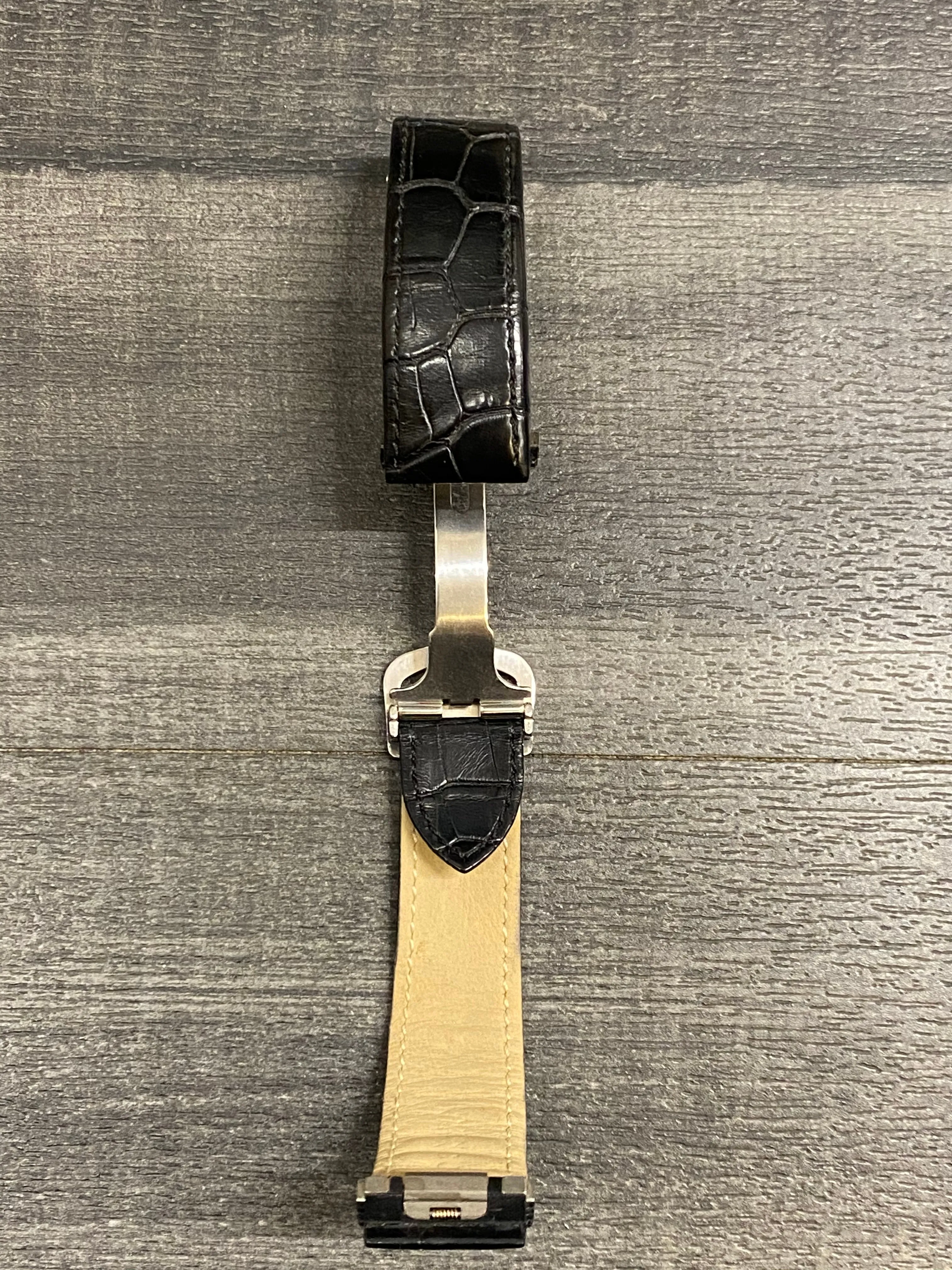 CARTIER Black Crocodile Padded for Roadster Deployment - $800 APR VALUE w/ CoA! ✓