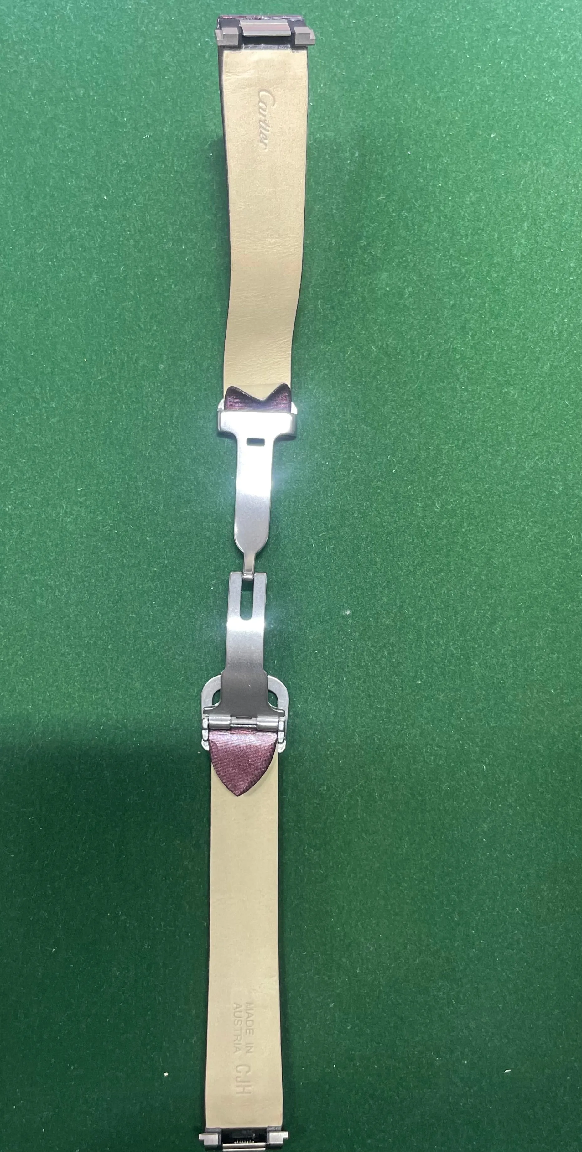 CARTIER Burgundy Special Nylon Leather Watch Strap -$800 APR w/ CoA!
