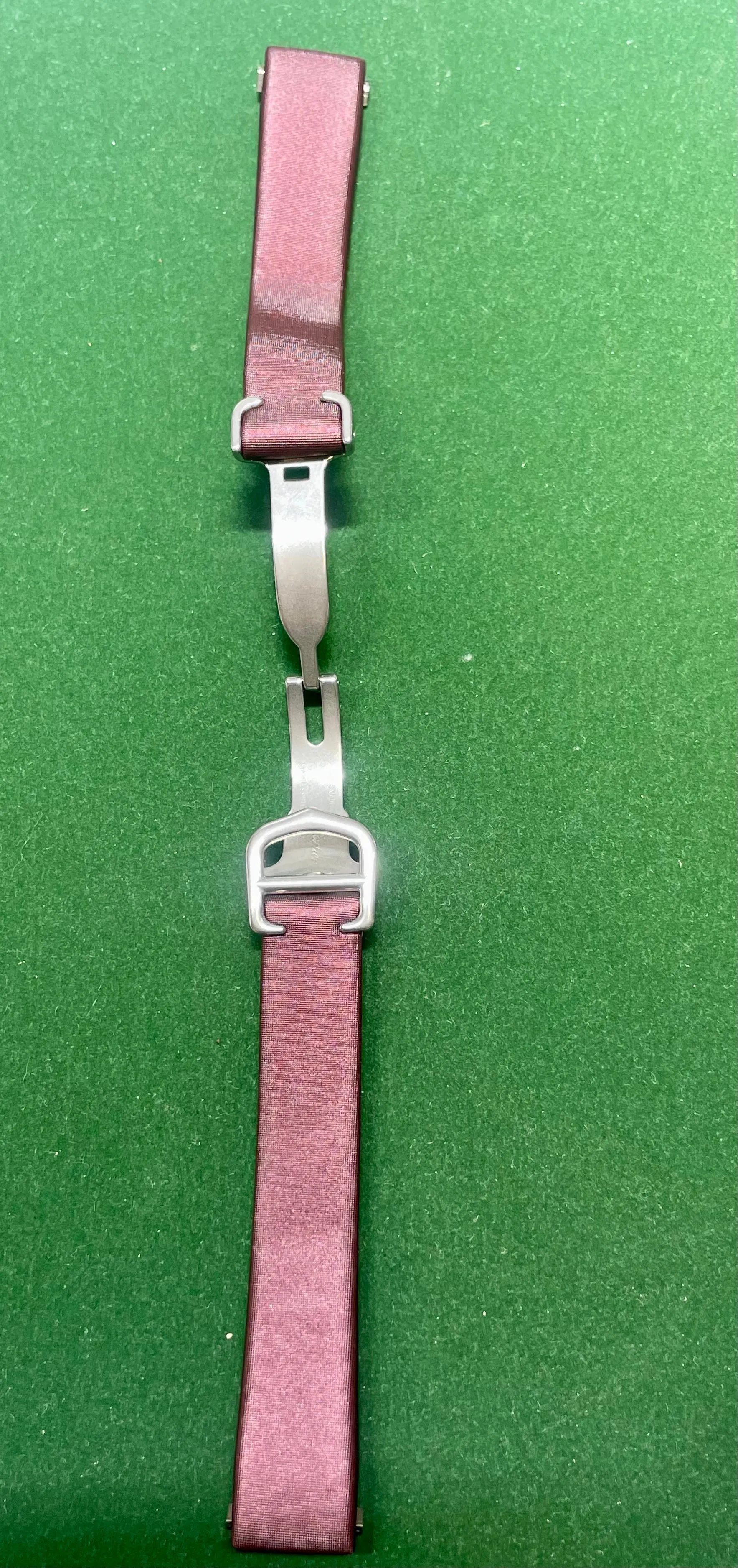 CARTIER Burgundy Special Nylon Leather Watch Strap -$800 APR w/ CoA!