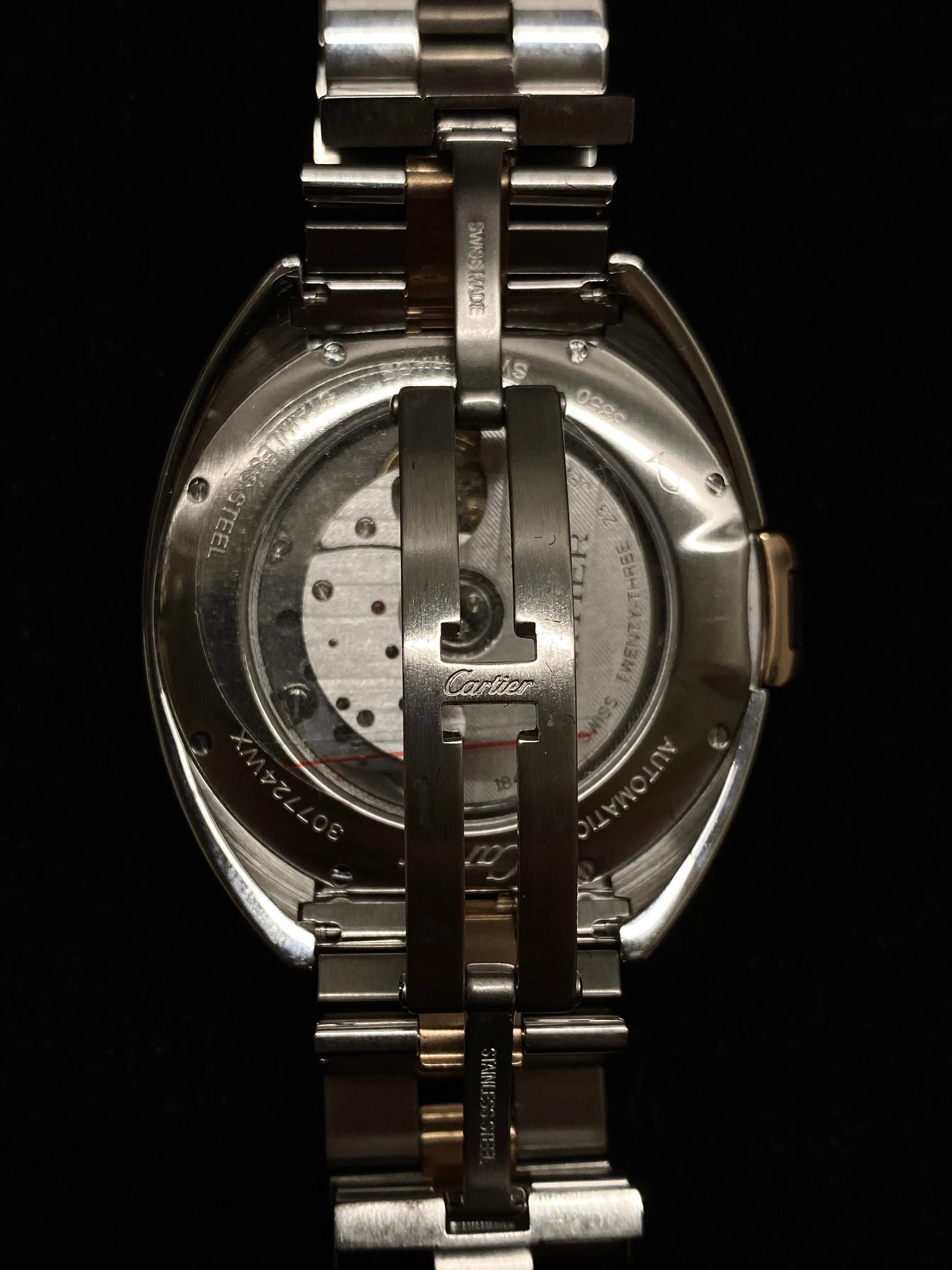 CARTIER Cle De Cartier Two-Tone Stainless Steel & 18K Rose Gold w/ Exhibition Back - $10K Appraisal Value! ✓