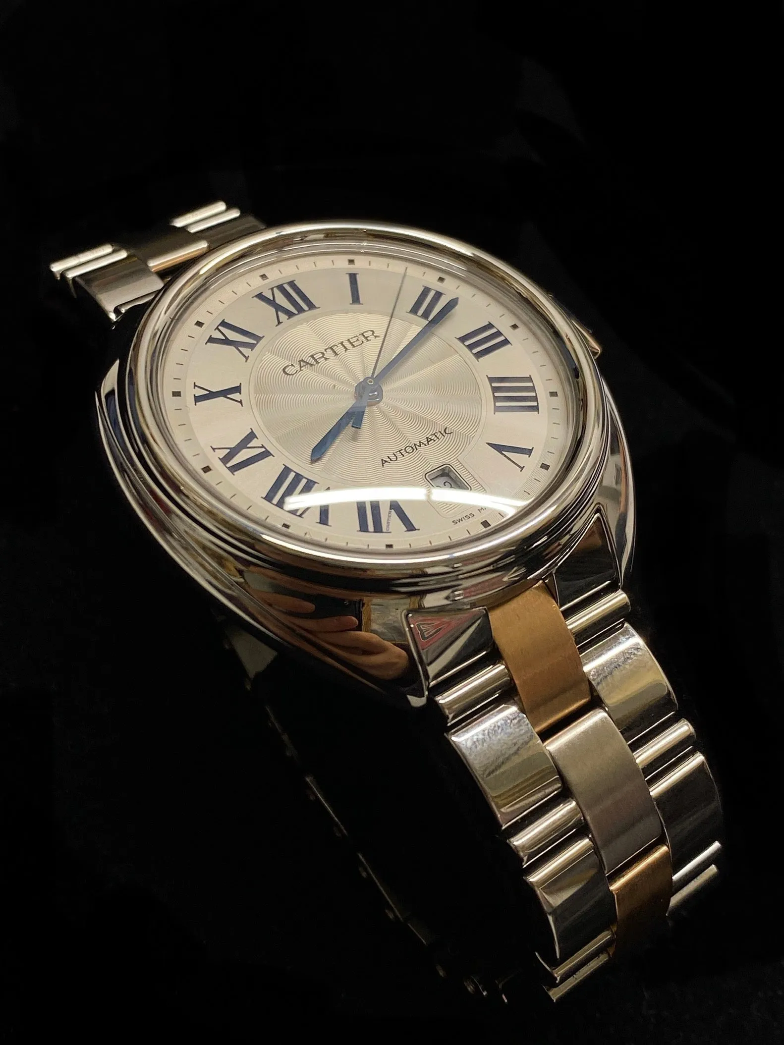 CARTIER Cle De Cartier Two-Tone Stainless Steel & 18K Rose Gold w/ Exhibition Back - $10K Appraisal Value! ✓
