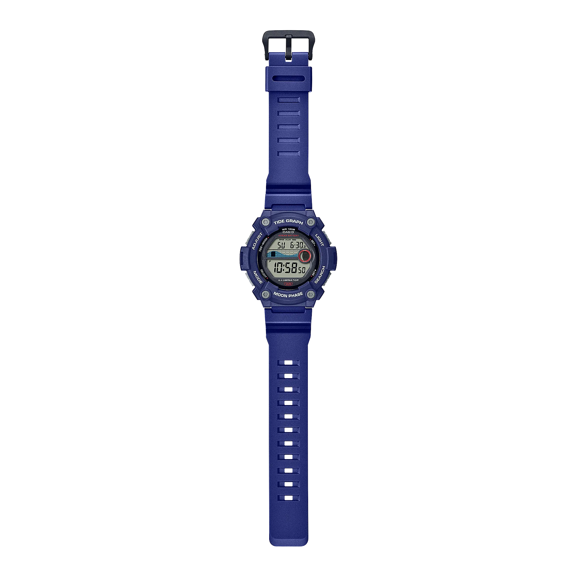Casio Digital Tide Blue Resin Band Watch WS1300H-2A