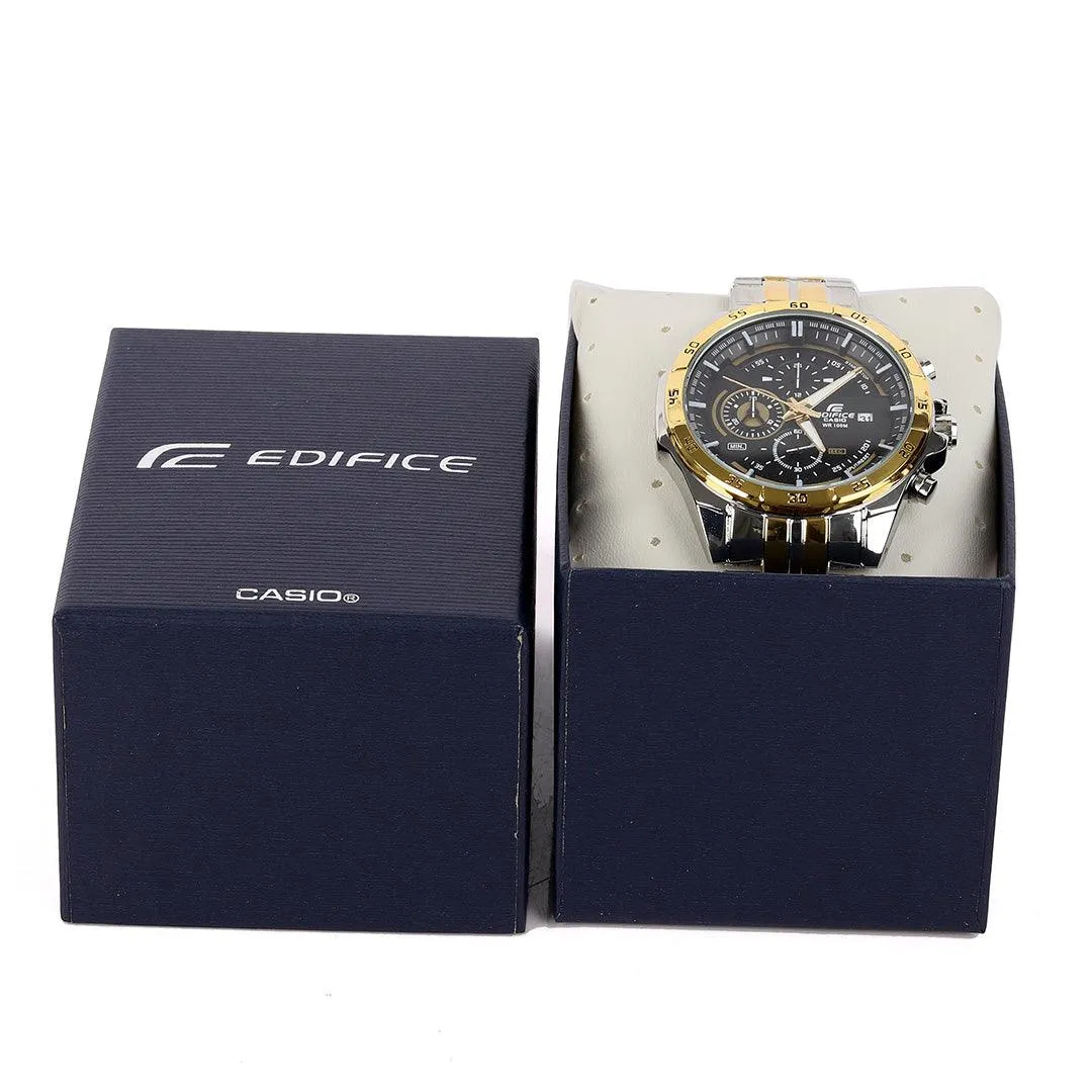 Casio Edifice Analog Chronograph Mens Silver and Gold Watch
