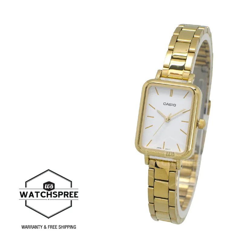 Casio Ladies' Analog Rectangular Dial Watch LTPV009G-7E LTP-V009G-7E