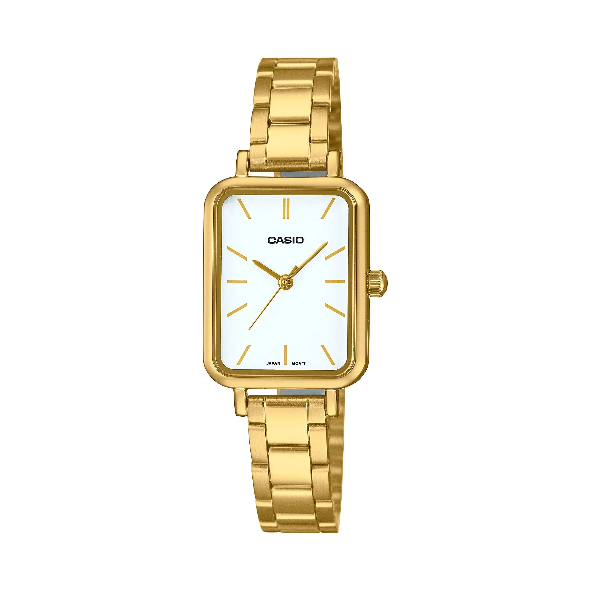Casio Ladies' Analog Rectangular Dial Watch LTPV009G-7E LTP-V009G-7E