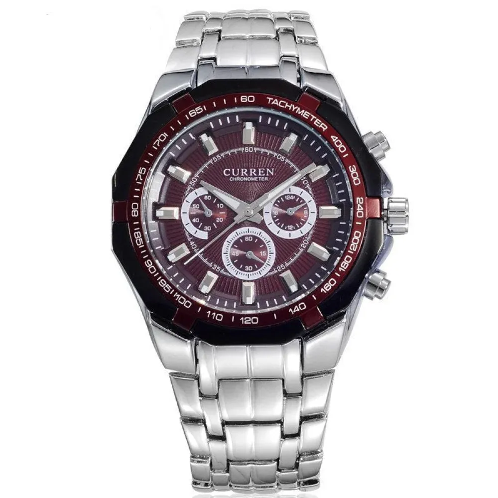 Casual Fashion Stainless Steel Waterproof Wristwatch for Men
