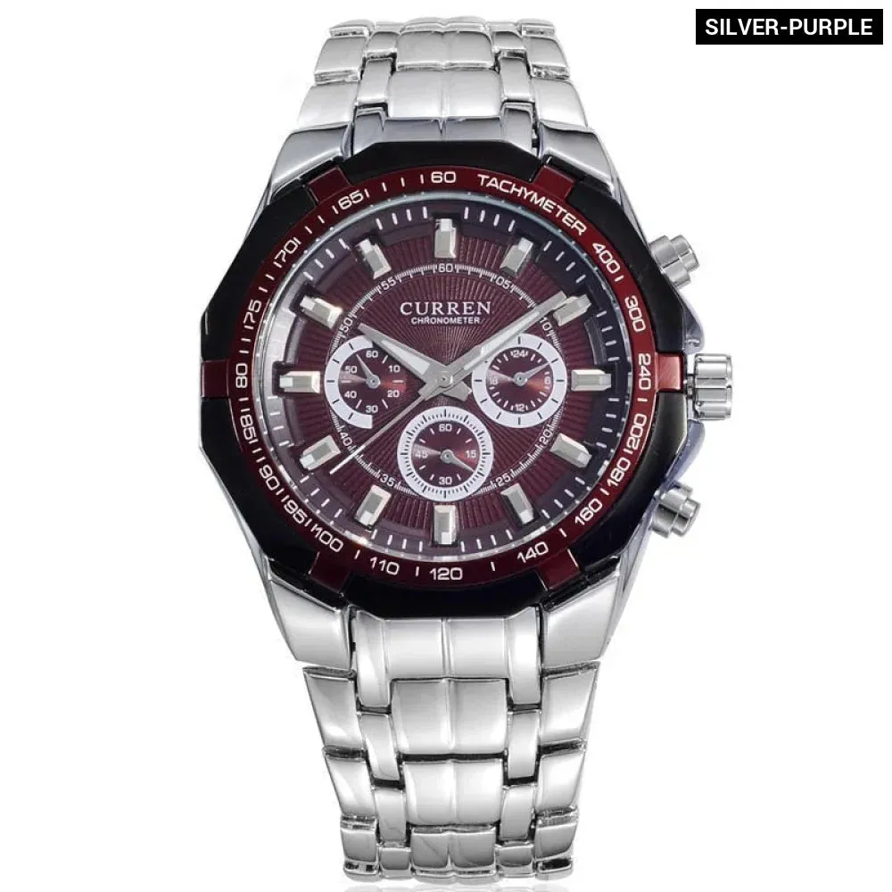 Casual Fashion Stainless Steel Waterproof Wristwatch for Men