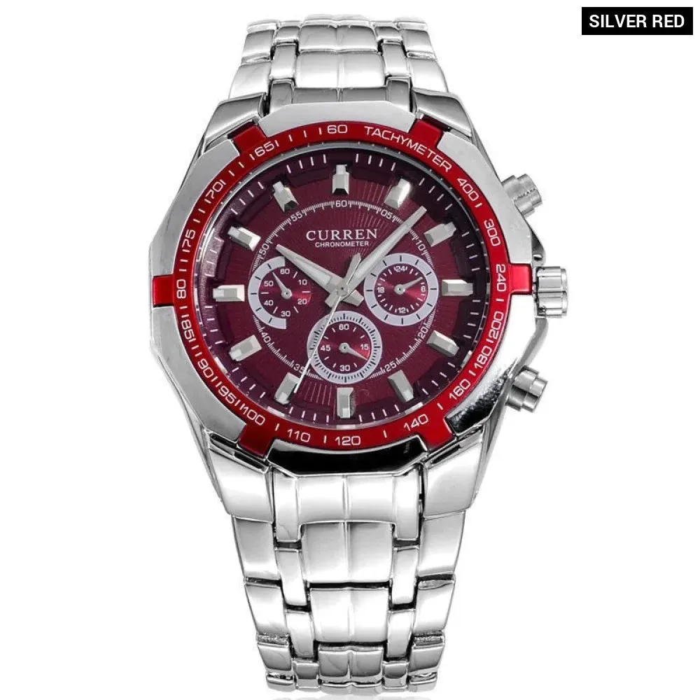 Casual Fashion Stainless Steel Waterproof Wristwatch for Men