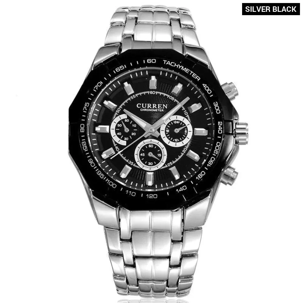 Casual Fashion Stainless Steel Waterproof Wristwatch for Men