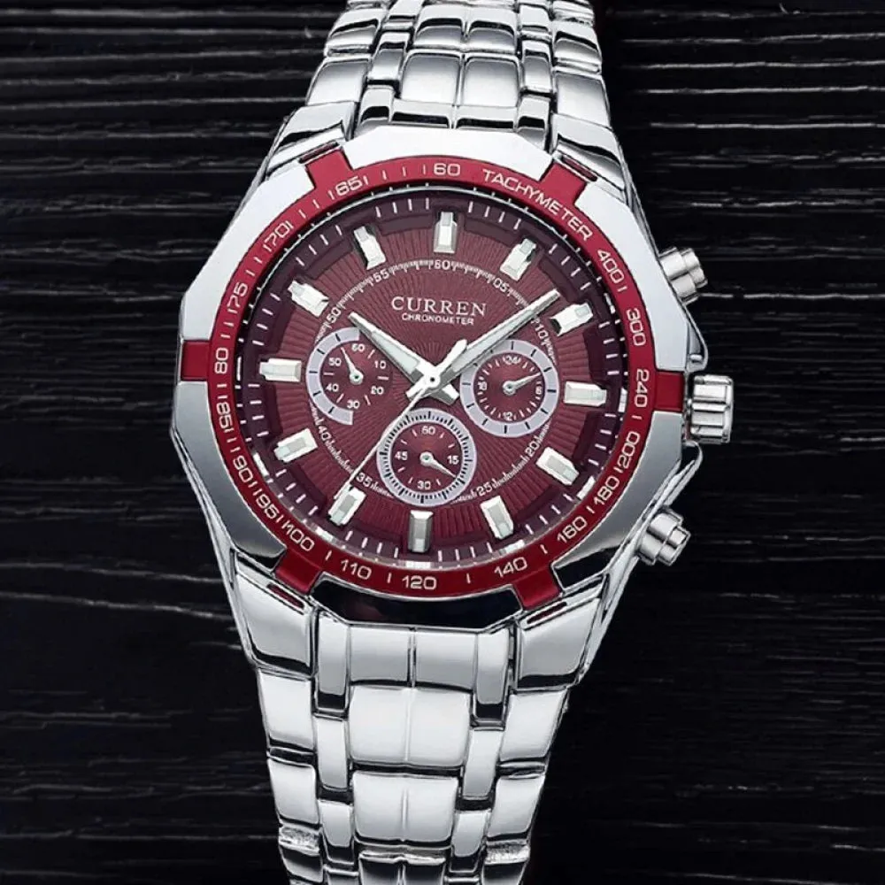 Casual Fashion Stainless Steel Waterproof Wristwatch for Men