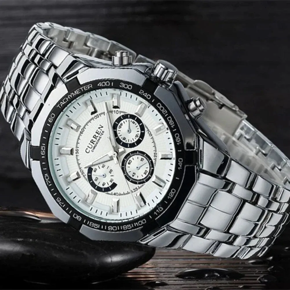 Casual Fashion Stainless Steel Waterproof Wristwatch for Men