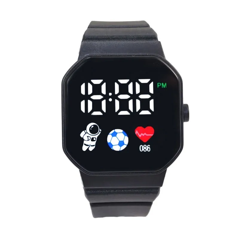 Casual Simple Style Solid Color Single Folding Buckle Electronic Women's Watches