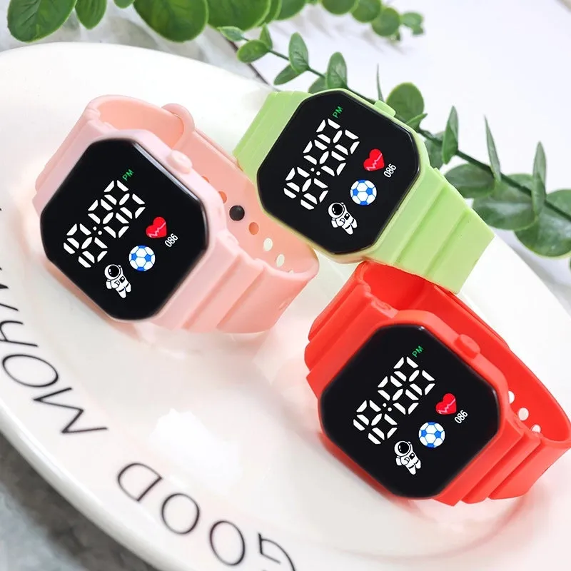 Casual Simple Style Solid Color Single Folding Buckle Electronic Women's Watches