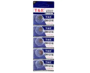 Cell Battery 5pc - Size Cr1216 X 5 Units