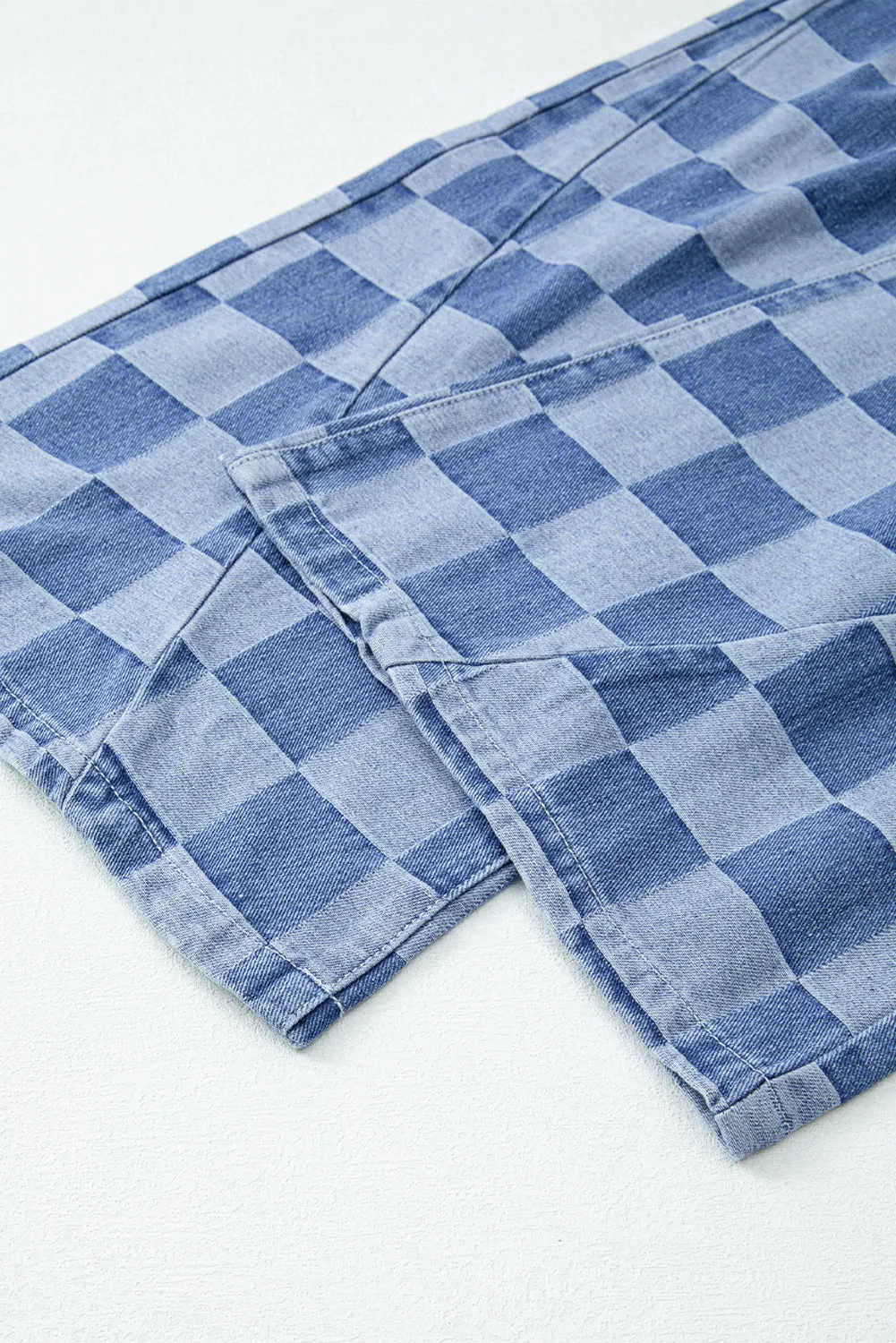 Checkered Wide Leg Jeans (online only)