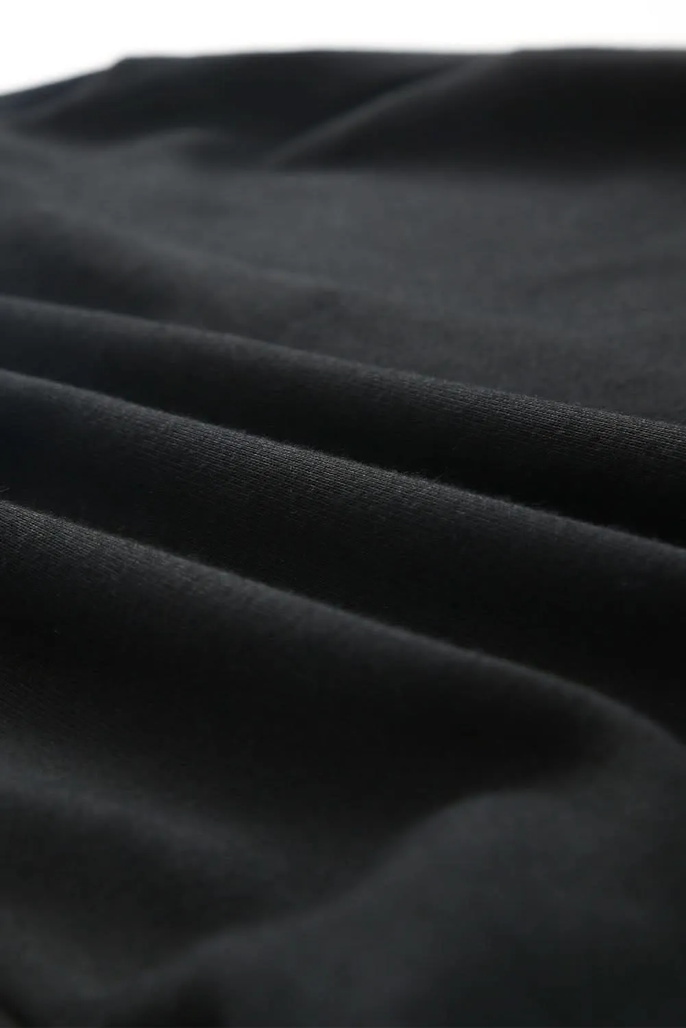 Chic black henley top & shorts set