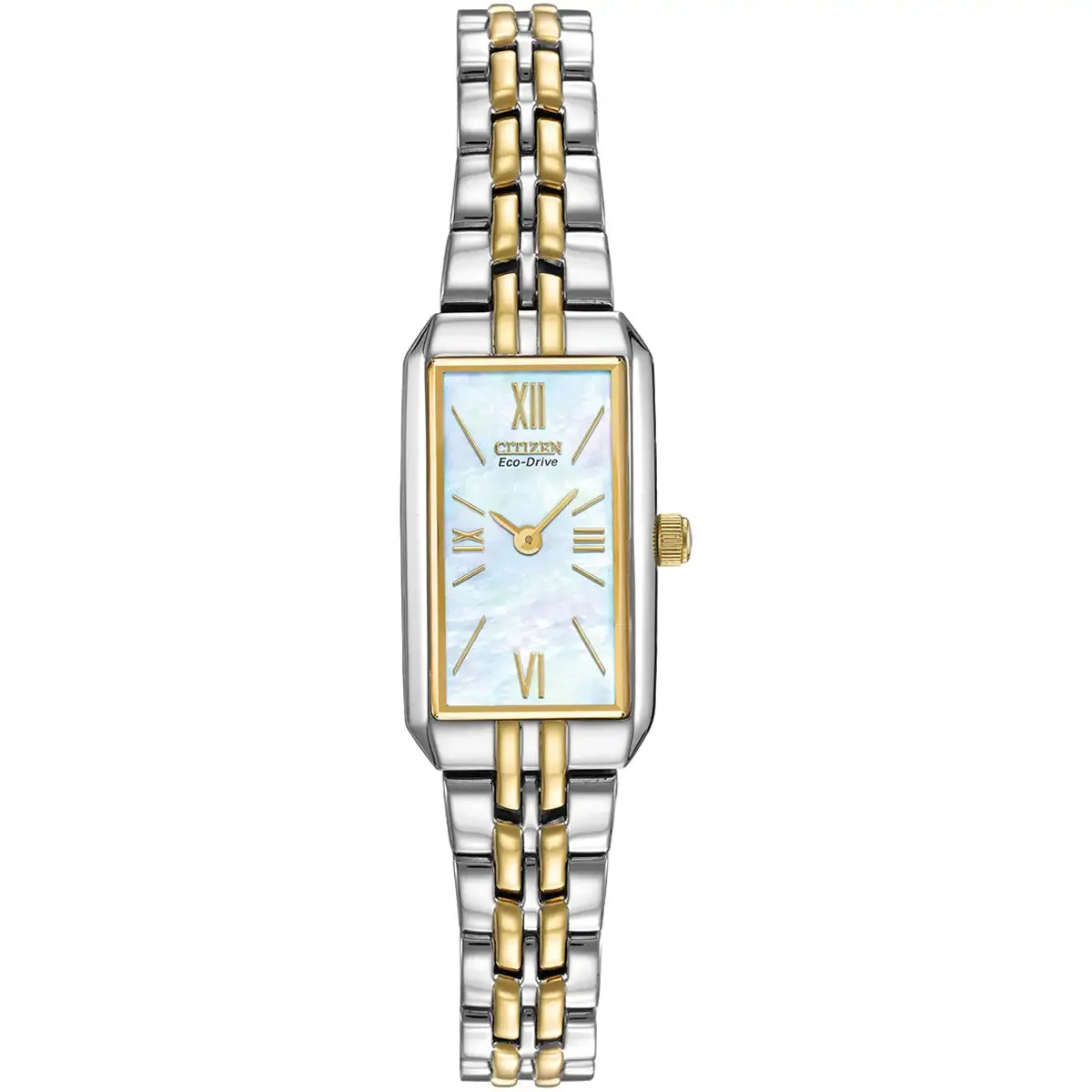 Citizen Eco-Drive Ladies Silhouette Two Tone Mother Of Pearl Watch