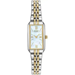 Citizen Eco-Drive Ladies Silhouette Two Tone Mother Of Pearl Watch