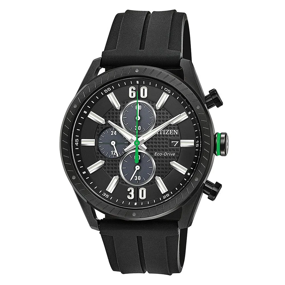 Citizen Eco-Drive Men's Polyurethane Band Black Dial Watch - CA0665-00E