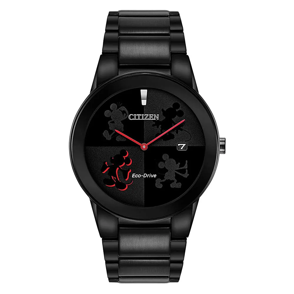 Citizen Mens Black Dial Band Stainless steel Mickey Mouse Watches - AU1069-57W
