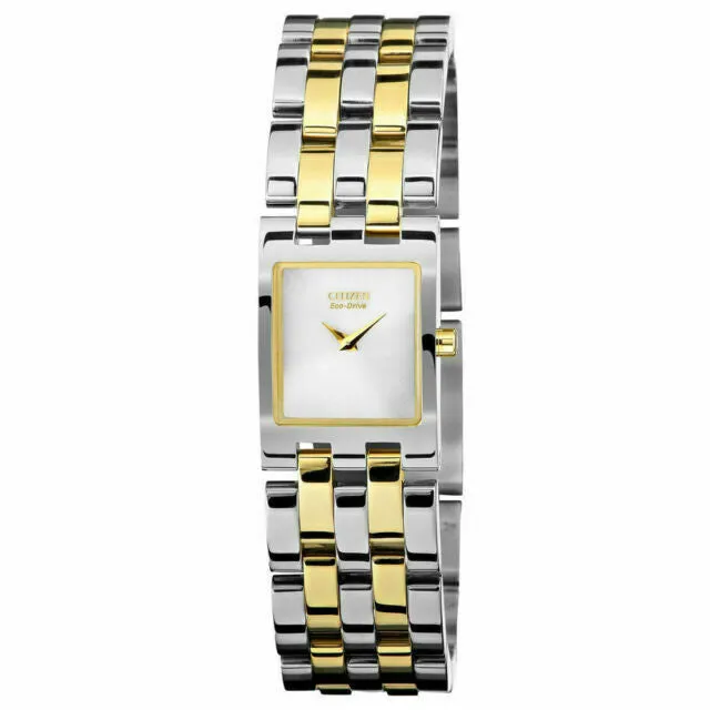Citizen Women's EX1304-51A Eco-Drive Jolie Rectangle Case Two Tone Watch