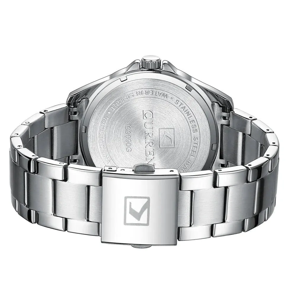 Classic Fashion Brand Watches for Men Business Quartz Luminous Hands Wristwatches with Stainless Steel Strap