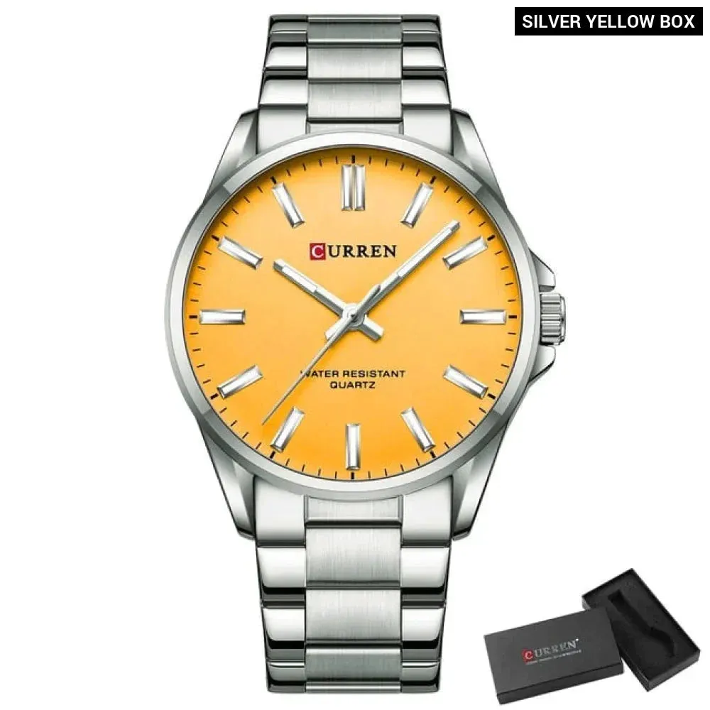 Classic Fashion Brand Watches for Men Business Quartz Luminous Hands Wristwatches with Stainless Steel Strap
