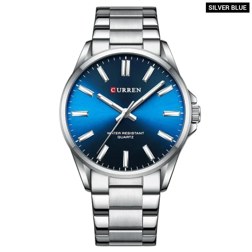 Classic Fashion Brand Watches for Men Business Quartz Luminous Hands Wristwatches with Stainless Steel Strap