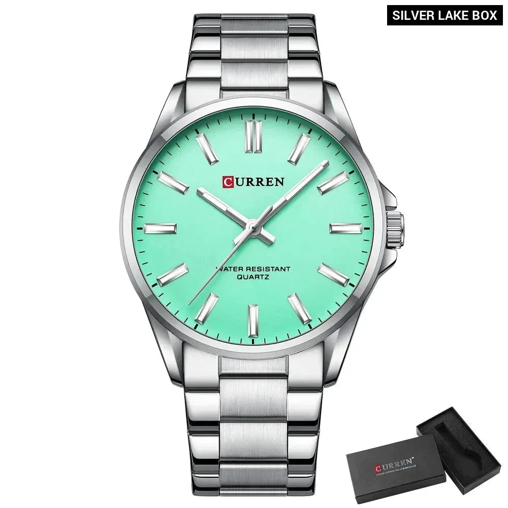 Classic Fashion Brand Watches for Men Business Quartz Luminous Hands Wristwatches with Stainless Steel Strap