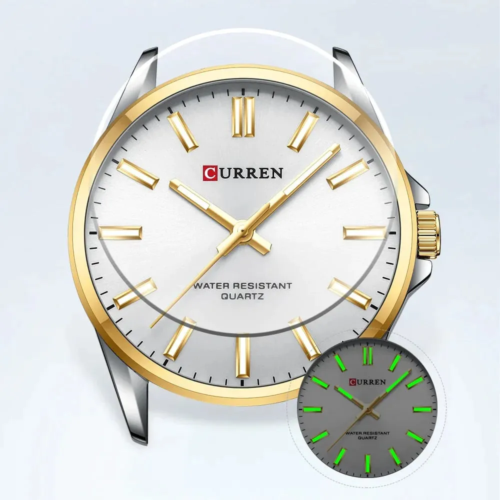 Classic Fashion Brand Watches for Men Business Quartz Luminous Hands Wristwatches with Stainless Steel Strap