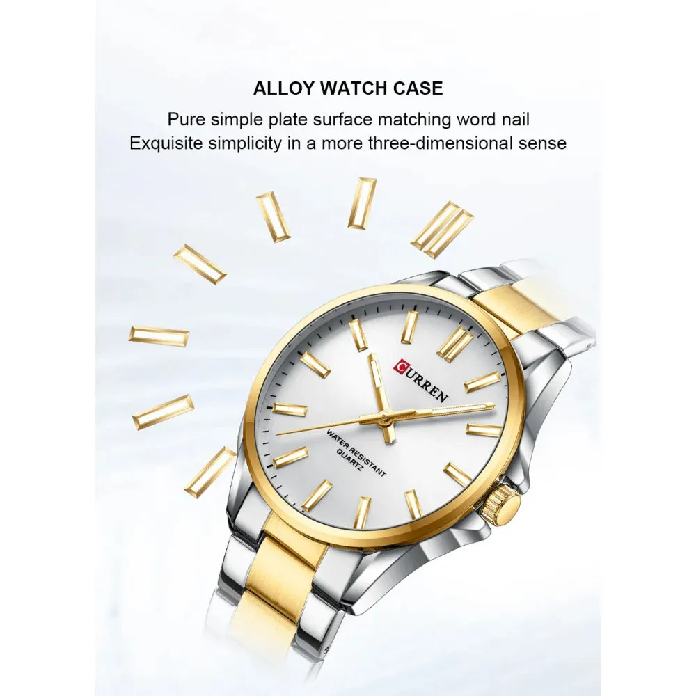 Classic Fashion Brand Watches for Men Business Quartz Luminous Hands Wristwatches with Stainless Steel Strap