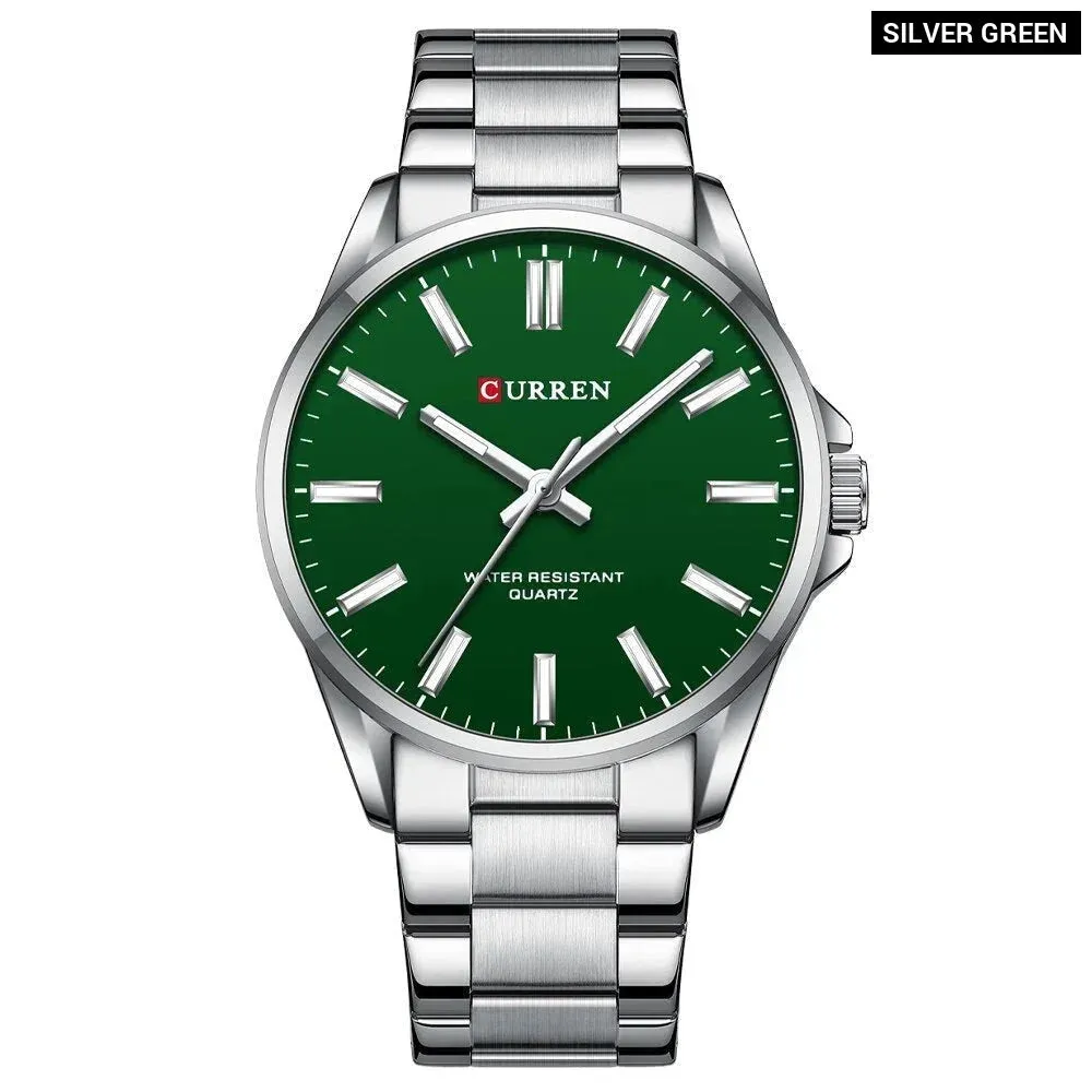 Classic Fashion Brand Watches for Men Business Quartz Luminous Hands Wristwatches with Stainless Steel Strap