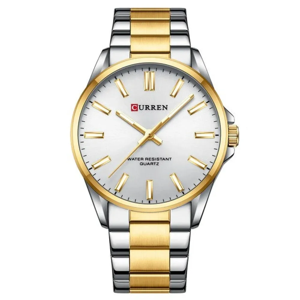 Classic Fashion Brand Watches for Men Business Quartz Luminous Hands Wristwatches with Stainless Steel Strap