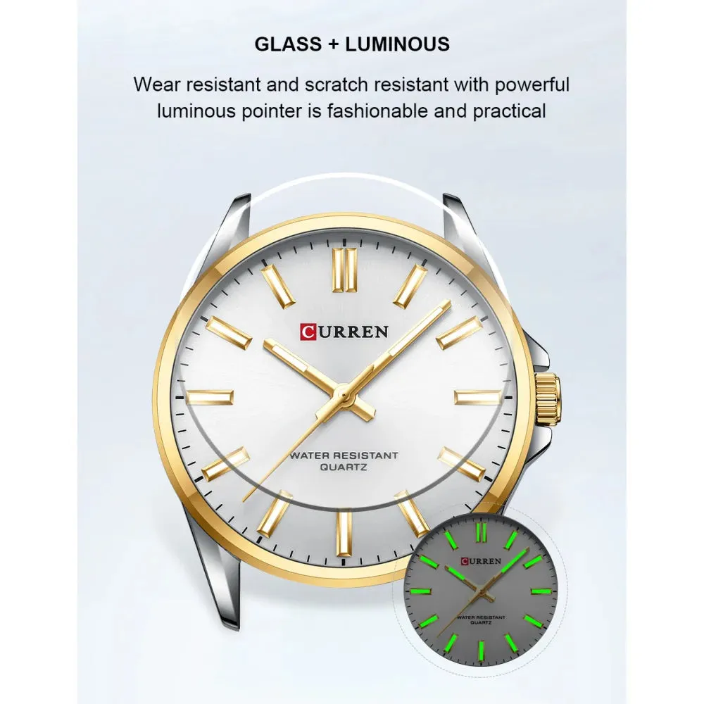 Classic Fashion Brand Watches for Men Business Quartz Luminous Hands Wristwatches with Stainless Steel Strap