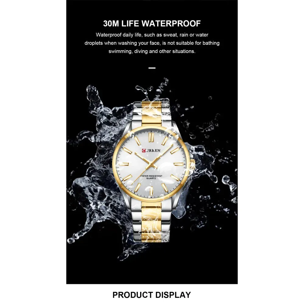 Classic Fashion Brand Watches for Men Business Quartz Luminous Hands Wristwatches with Stainless Steel Strap