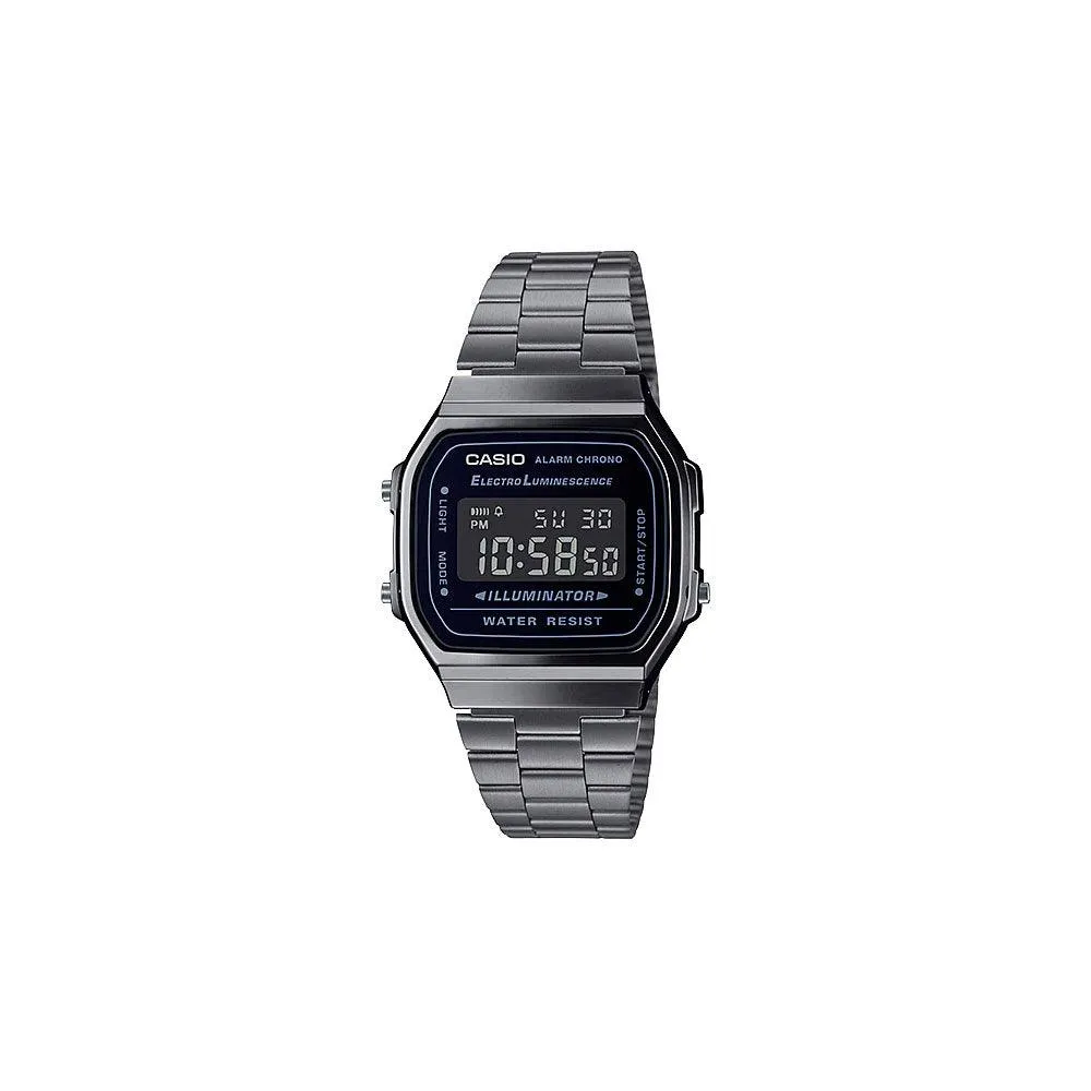 Classic Vintage Gun Metal Digital Watch - A168WGG-1B