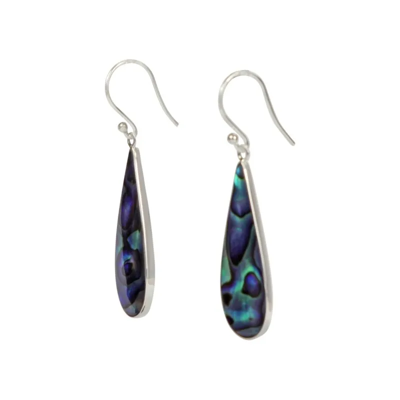 Classically beautiful shell and coral teardrop earrings by Sundari jewellery | Set on a sterling silver base