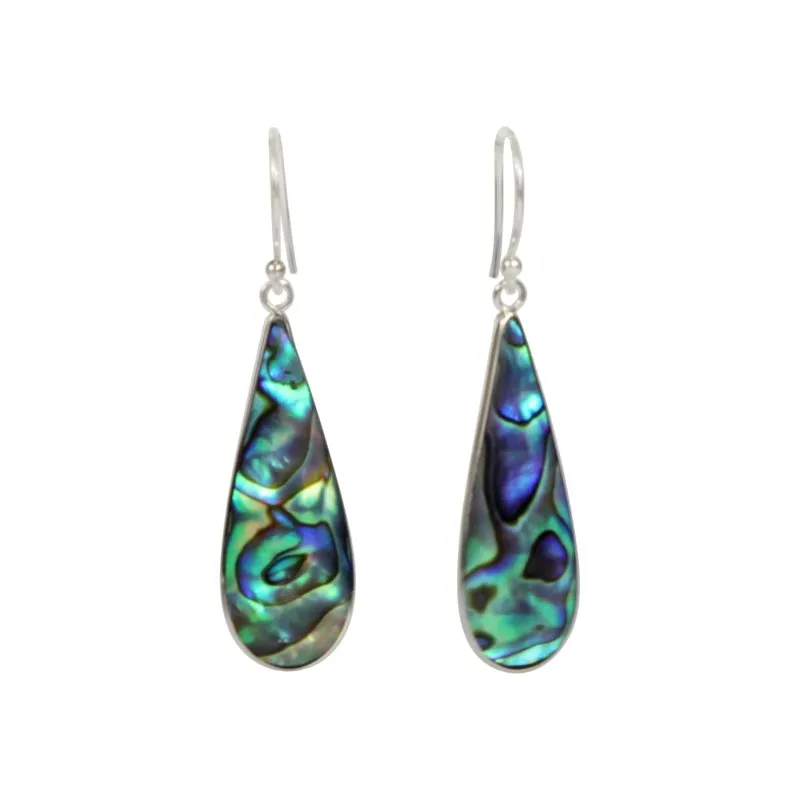 Classically beautiful shell and coral teardrop earrings by Sundari jewellery | Set on a sterling silver base