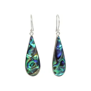 Classically beautiful shell and coral teardrop earrings by Sundari jewellery | Set on a sterling silver base