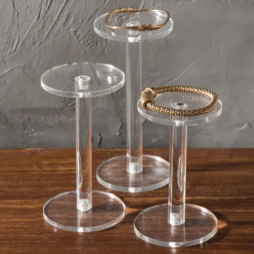 Clear Round Acrylic Display Riser Stands, Set of 3
