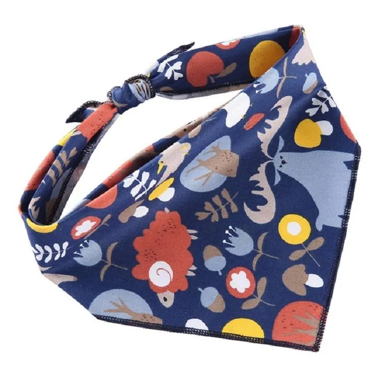 Cotton Cartoon Print Pet Saliva Towel - Size S 58X41X41Cm