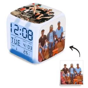 Custom Alarm Clock Gifts For Best Friends Multiphoto Colorful Lights 3in*3in