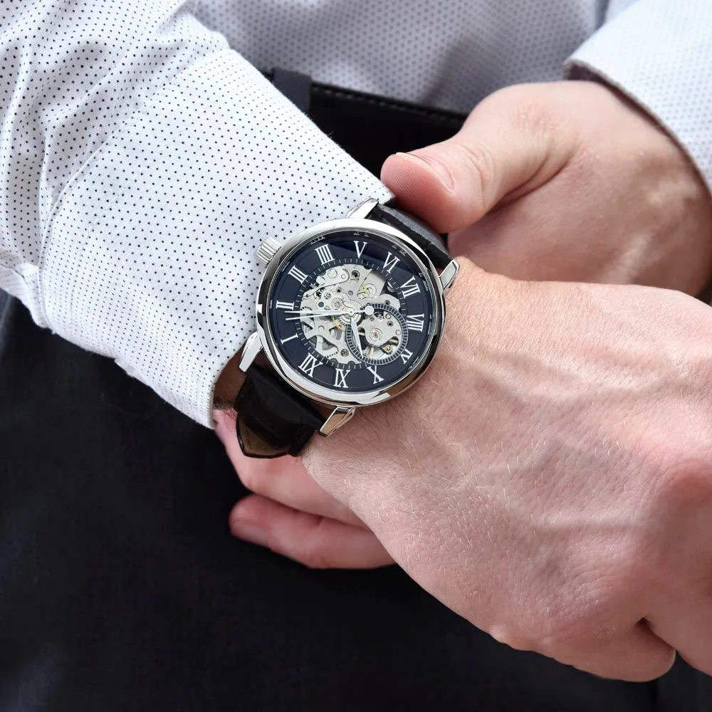 Custom Gift For Husband Men's Openwork Watch