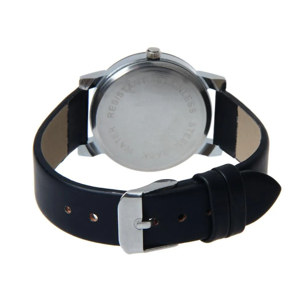 Dial Clock Leather Wrist Watch