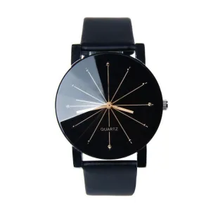 Dial Clock Leather Wrist Watch