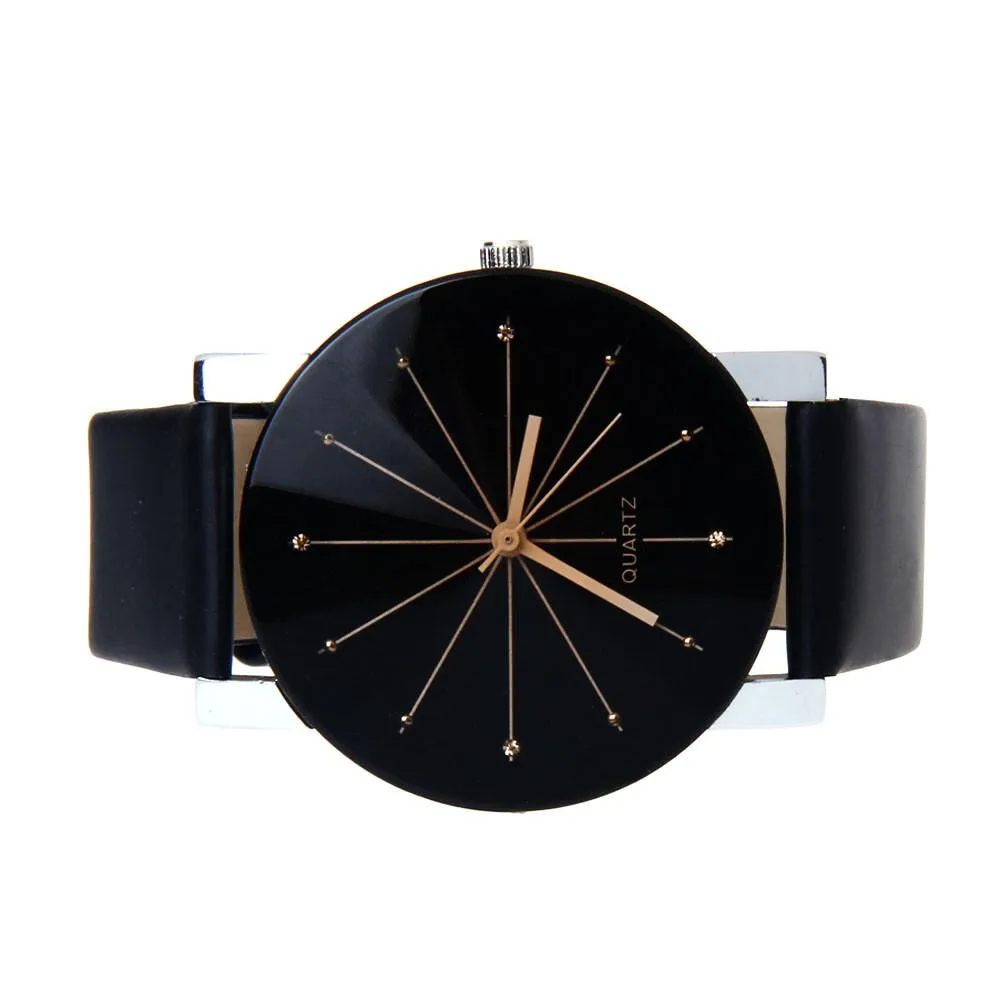 Dial Clock Leather Wrist Watch