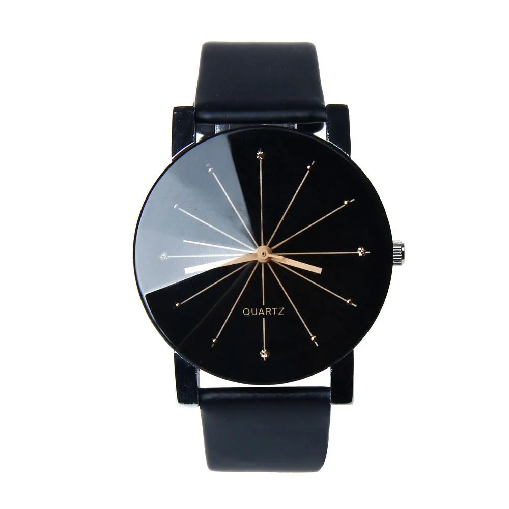Dial Clock Leather Wrist Watch