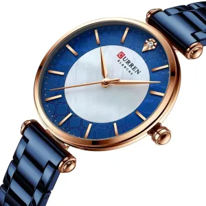 Elegant Thin Quartz Stainless Steel Wristwatch for Women